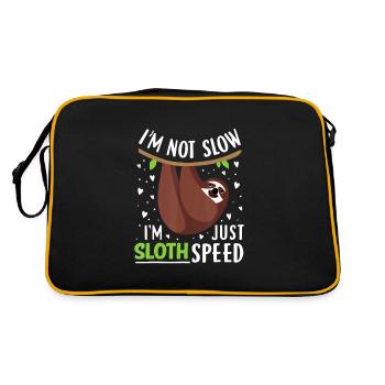 Im Not Slow Im Just Sloth Speed Sloths Sloth Lazy - Retro Tasche - Schwarz/Gold - Hinten