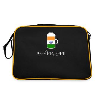 Veuillez commander de la bière en bière hindi en Inde - Sac Retro - noir/or - Dos