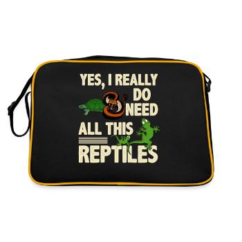 Lézard gecko - Sac Retro - noir/or - Dos