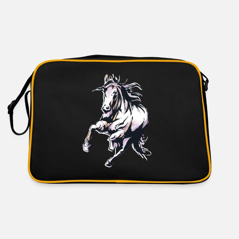 Cheval aquarelle graphique chevaux équitation amour Sac Retro