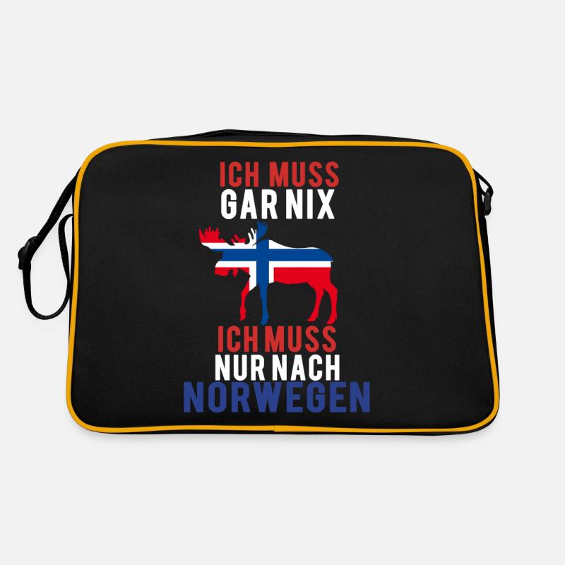 Ich muss nach Norwegen Elch Norway Urlaub Geschenk Retro Tasche