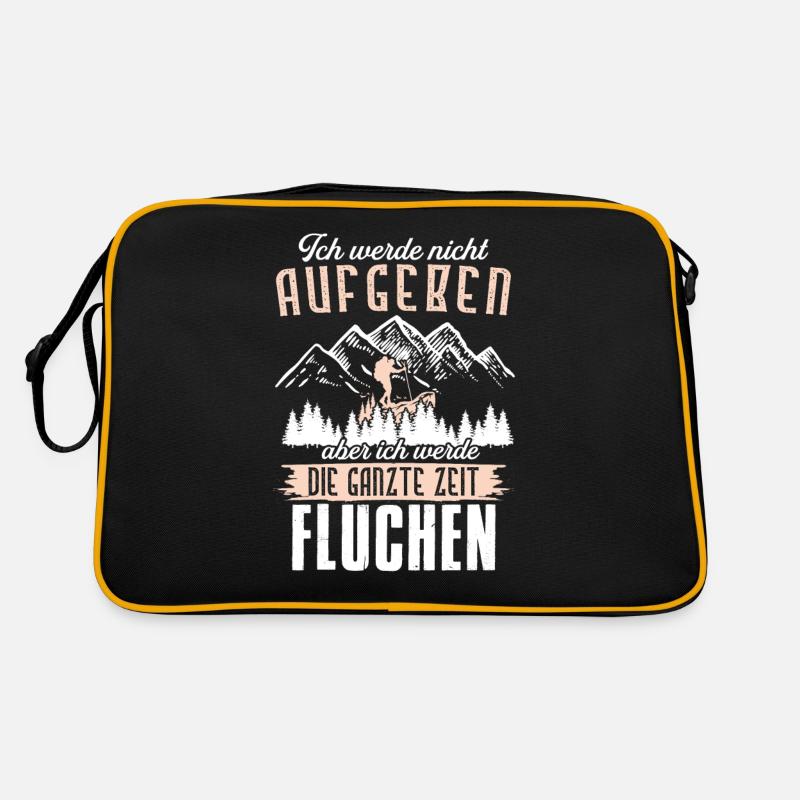 Ich Werde Nicht Aufgeben Aber Fluchen Wanderer - Retro Tasche - Schwarz/Gold