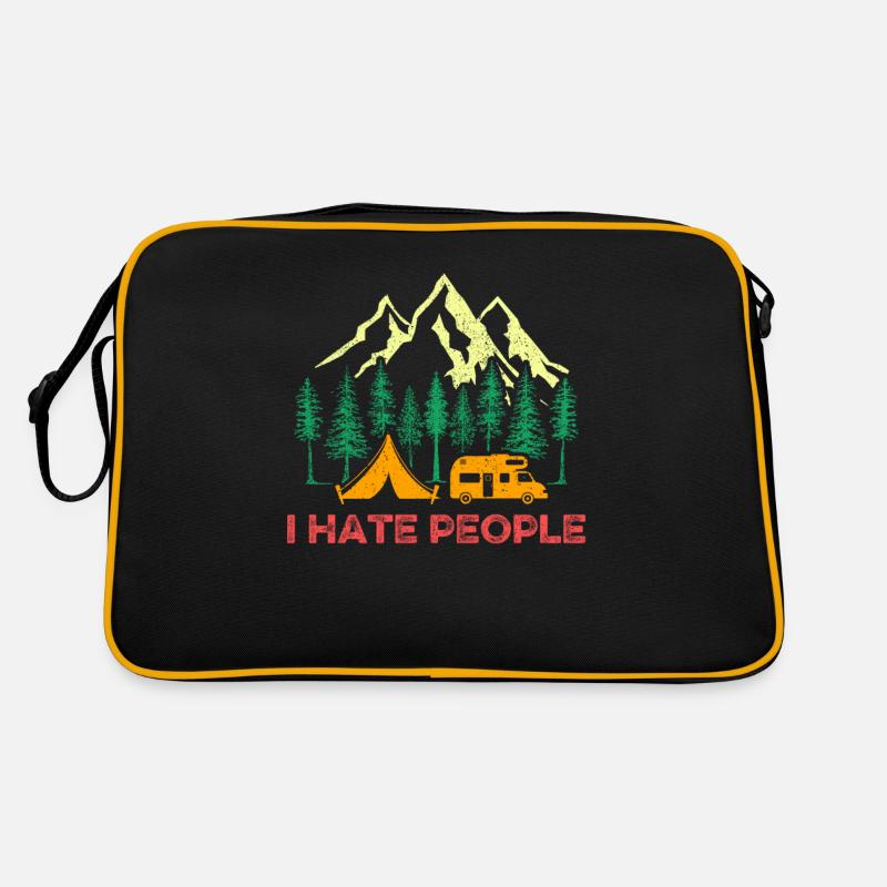 I Hate People Camping Retro Tasche