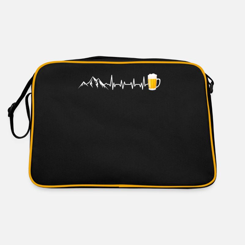 Berge Herzschlag Bier Retro Tasche