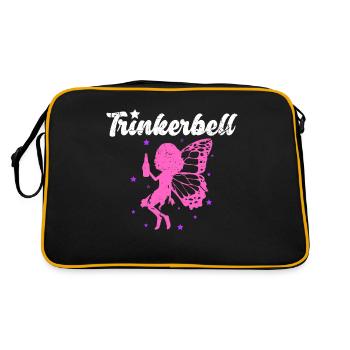 Trinkerbell - Retro Tasche - Schwarz/Gold - Hinten