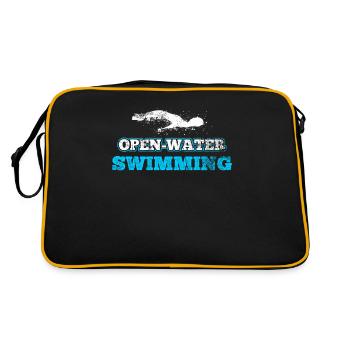 Schwimmen - Retro Tasche - Schwarz/Gold - Hinten