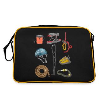 Cadeau gratuit d'un grimpeur de rochers d'escalade - Sac Retro - noir/or - Dos