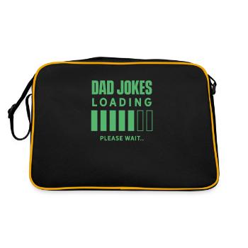 Dadjoke Dad Joke Papa Witz Spruch Vater Lustig - Retro Tasche - Schwarz/Gold - Hinten