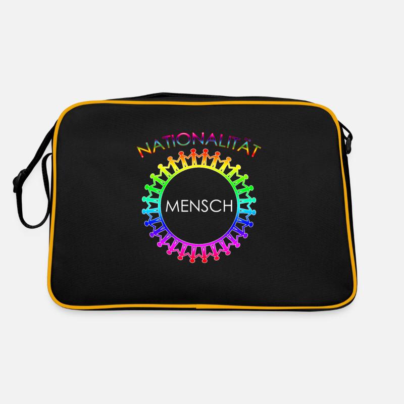 gegen Nazis - Retro Tasche - Schwarz/Gold