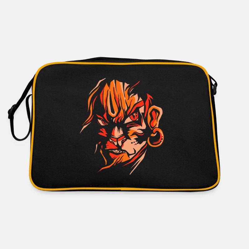 Hanuman Hindu deity monkey monkey figure - Retro Bag - black/gold