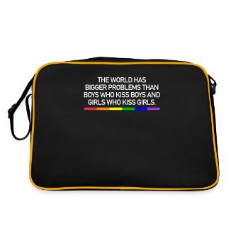 The World Has Bigger Problems Gay Pride LGBT LGBTQ - Retro Bag - black/gold - Back