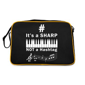 Clavier de musicien de piano Sharp Hashtag - Sac Retro - noir/or - Dos