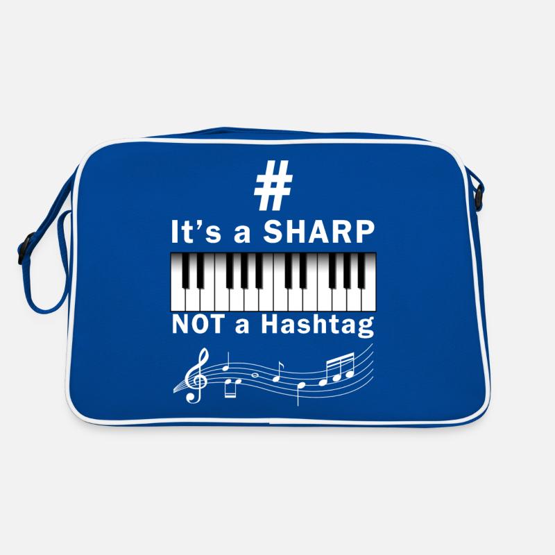 Sharp Hashtag Klavier Musiker Keyboard Retro Tasche