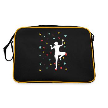 Klettern - Bouldern Boulder Frauen Mädchen - Retro Tasche - Schwarz/Gold - Hinten