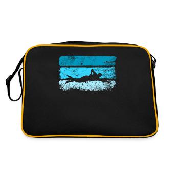 Schwimmer Schwimmen - Retro Tasche - Schwarz/Gold - Hinten