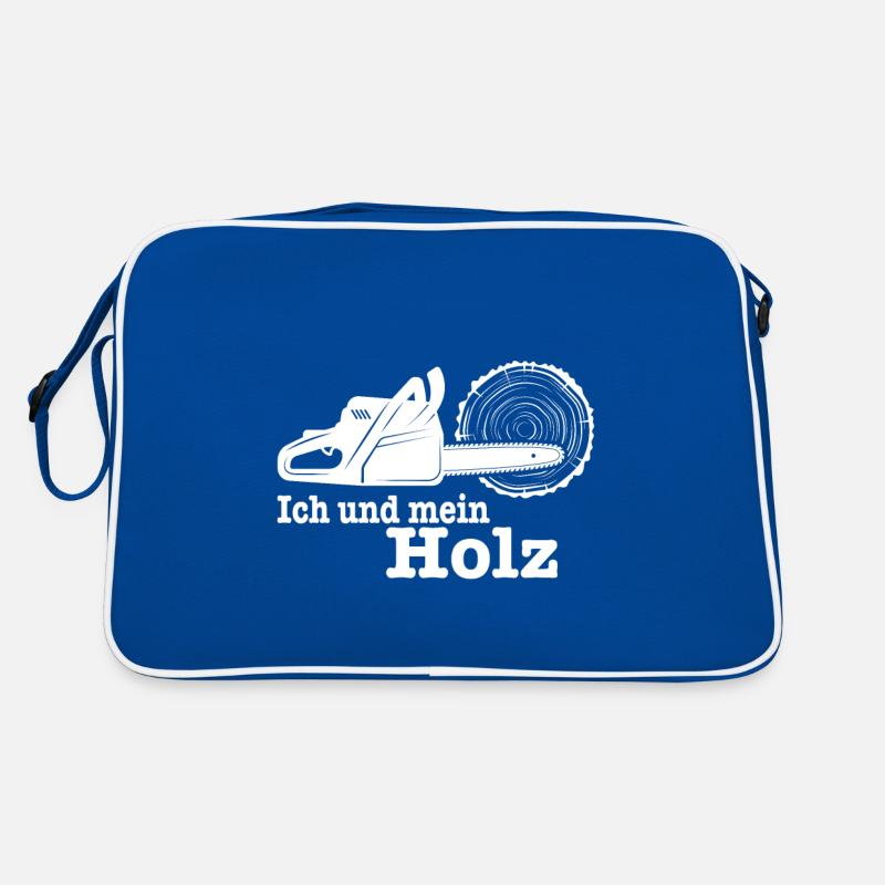 Ich und Mein Holz Förster Jäger Axt im Wald Retro Tasche