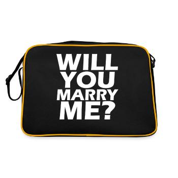 Will you marry me? Marriage proposal - Retro Bag - black/gold - Back