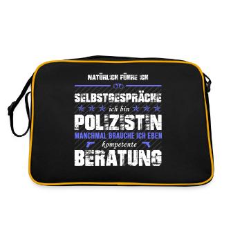 Polizistin - Retro Tasche - Schwarz/Gold - Hinten