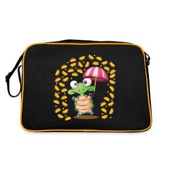 It's raining tacos turtle Mexican food - Retro Bag - black/gold - Back