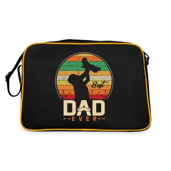 Bester Papa - Retro Tasche - Schwarz/Gold - Hinten