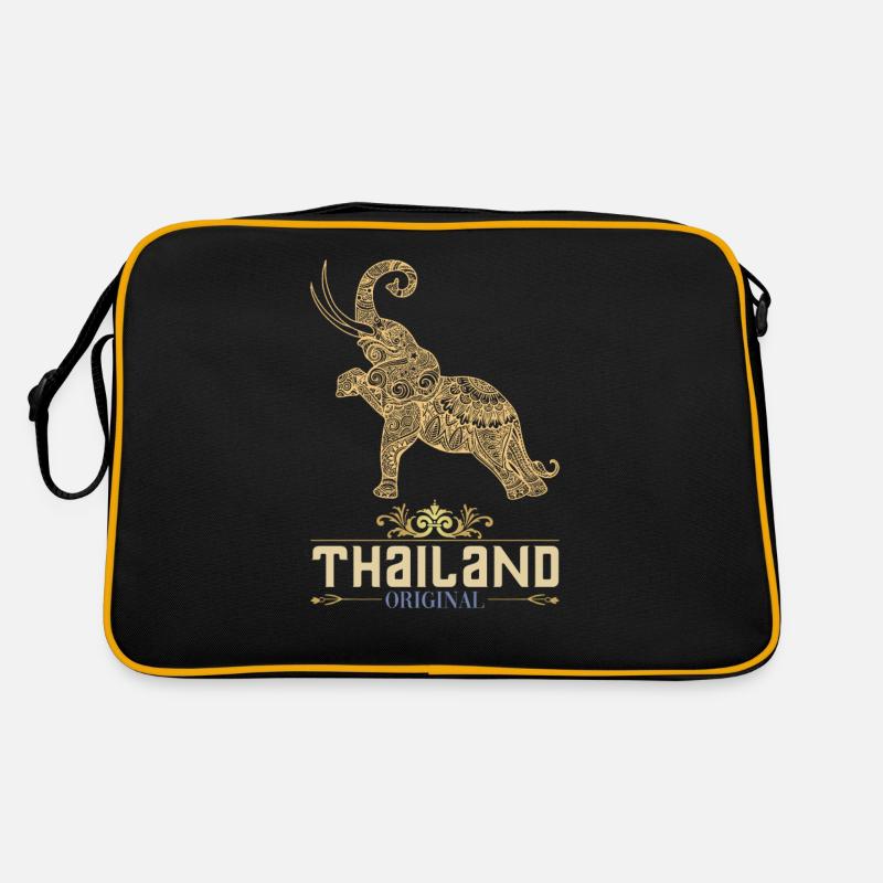 Thailand Sommer - Retro Tasche - Schwarz/Gold