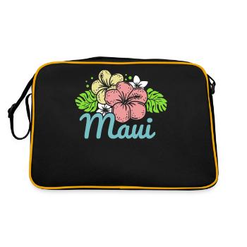 Maui Hawaii - Retro Tasche - Schwarz/Gold - Hinten