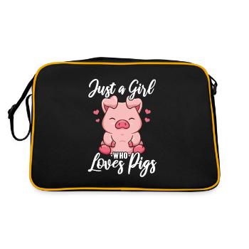 Pigs Piglet Piglet Pig - Retro Bag - black/gold - Back