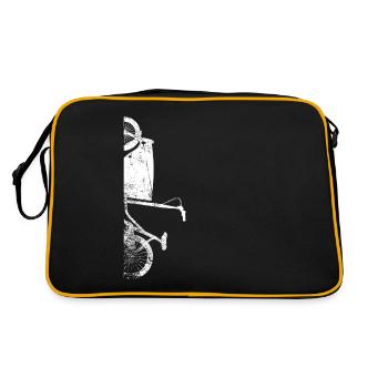 Cool bike messenger bike gift - Retro Bag - black/gold - Back