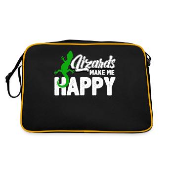 Lézard gecko - Sac Retro - noir/or - Dos
