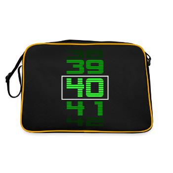 40th birthday LCD counter gift ladies men - Retro Bag - black/gold - Back