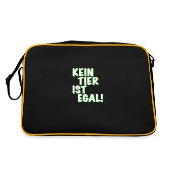 Tierschutz - Retro Tasche - Schwarz/Gold - Hinten