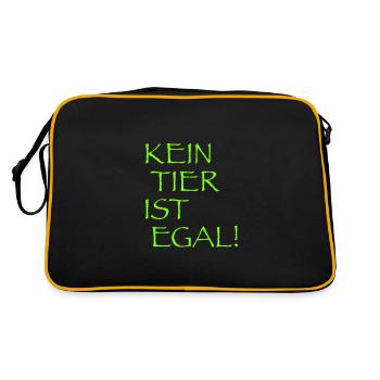 Tierschutz - Retro Tasche - Schwarz/Gold - Hinten