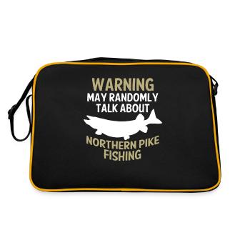 Drôle de pêche au brochet du nord Cadeau de - Sac Retro - noir/or - Dos