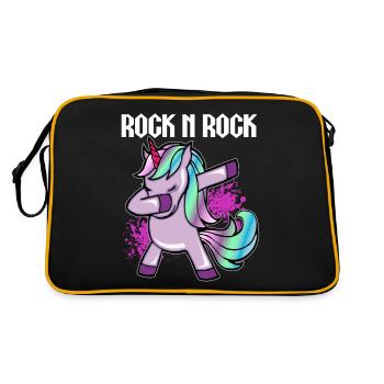 Motif de licorne Rock Dab pour femmes hommes enfants - Sac Retro - noir/or - Dos