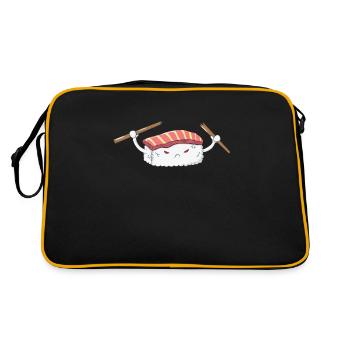sushi nigiri en colère - Sac Retro - noir/or - Dos