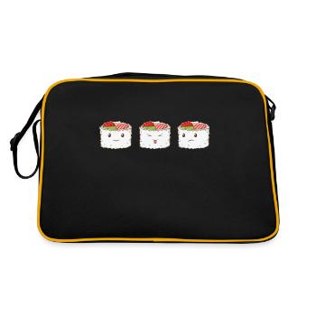 riz à sushi drôle - Sac Retro - noir/or - Dos