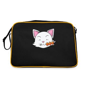 Cat eats dango rice dumplings - Retro Bag - black/gold - Back