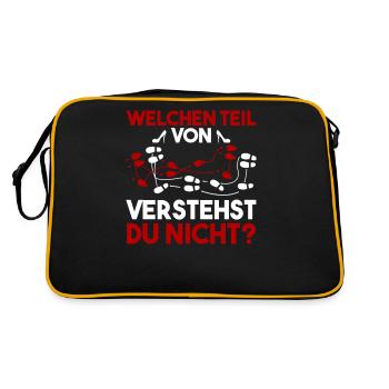Tanzen Tänzer Tänzerin Salsa Tango Spruch Geschenk - Retro Tasche - Schwarz/Gold - Hinten