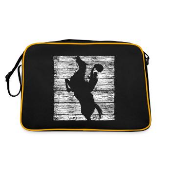 Cowboy Pferd Cowboystiefel - Retro Tasche - Schwarz/Gold - Hinten