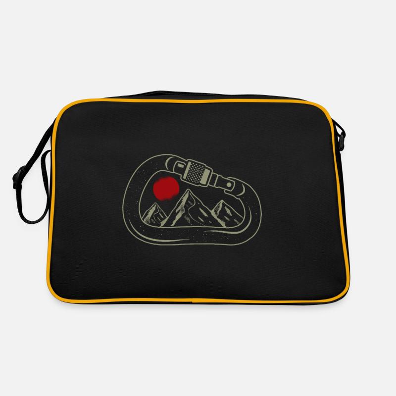 Klettern Bergsteigen Karabiner - Retro Tasche - Schwarz/Gold