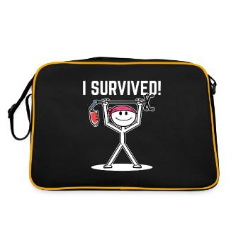 I survived Krebsüberlebender Gift - Retro Tasche - Schwarz/Gold - Hinten
