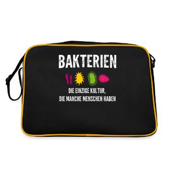 Bakterien Einzige Kultur die Manche Haben - Retro Tasche - Schwarz/Gold - Hinten