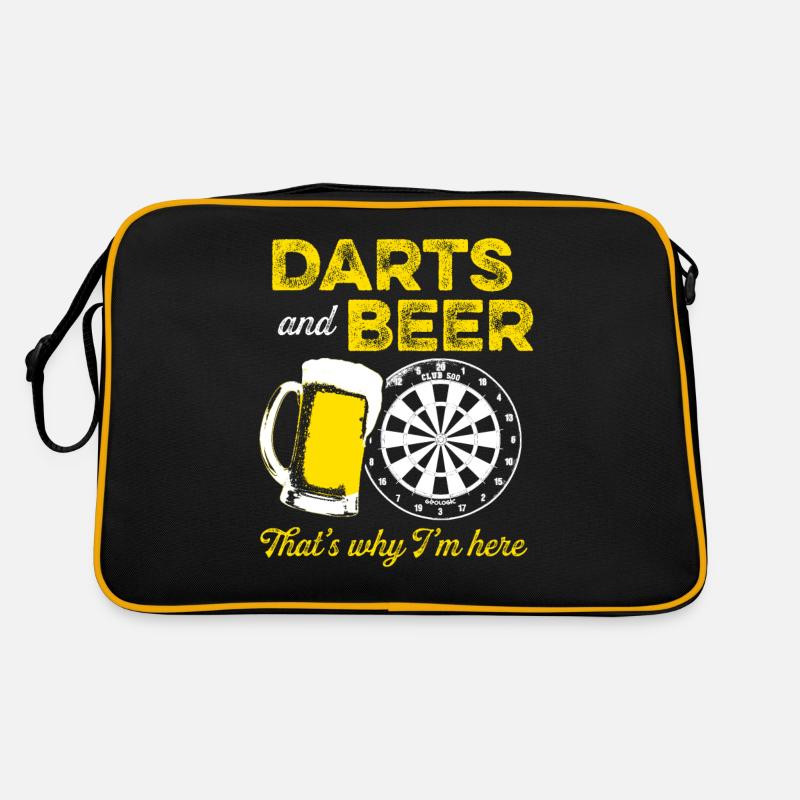 Darts Dart und Bier Retro Tasche