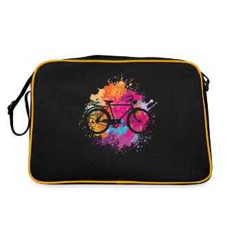 Vélo vintage avec des taches de peinture - Sac Retro - noir/or - Dos
