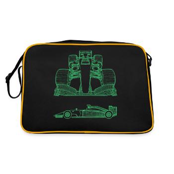 3D racing car racing formula race car 1 one - Retro Bag - black/gold - Back