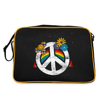 Peace sign gift - Retro Bag - black/gold - Back