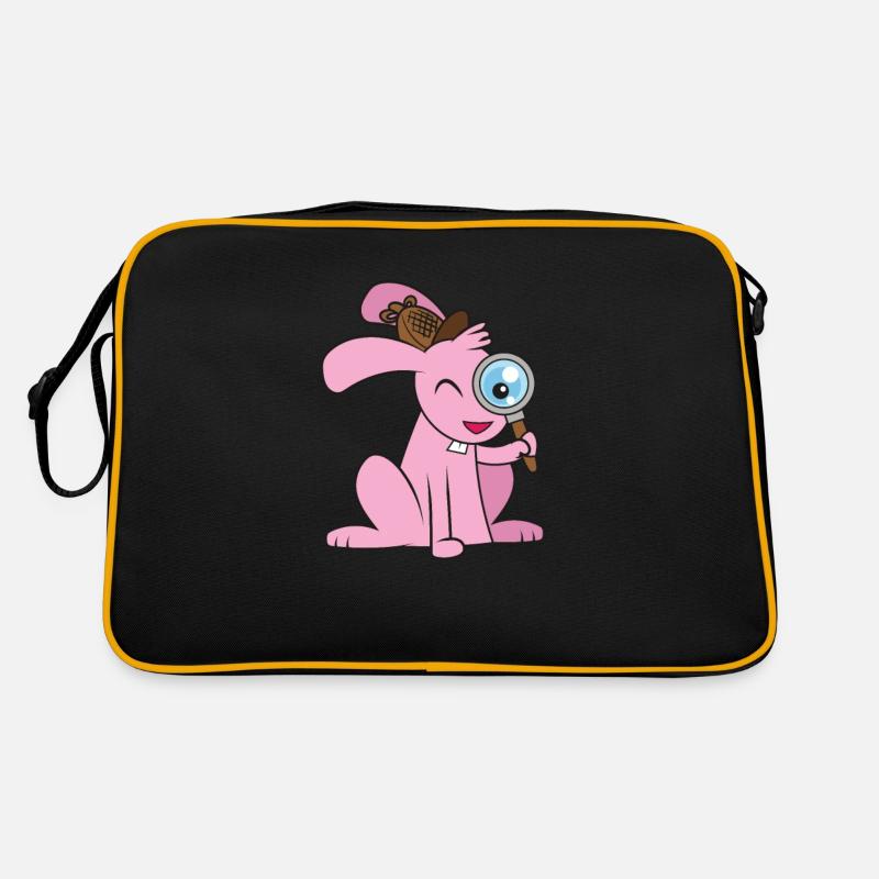 Easter bunny on egg hunt Retro Bag
