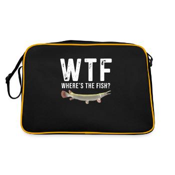 Funny Alligator Gar Fishing Freshwater Fish Gift - Retro Bag - black/gold - Back