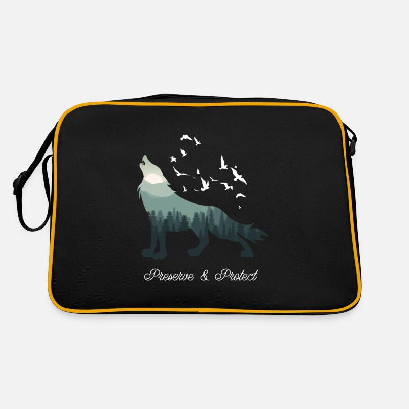Loup - Sac Retro - noir/or
