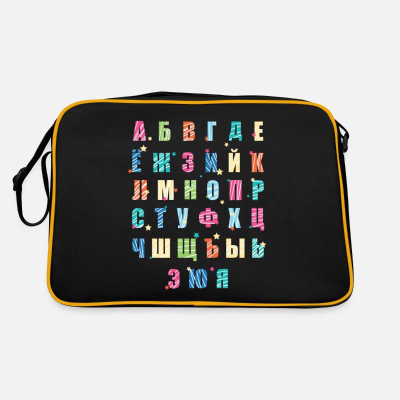 Russisches Alphabet Retro Tasche